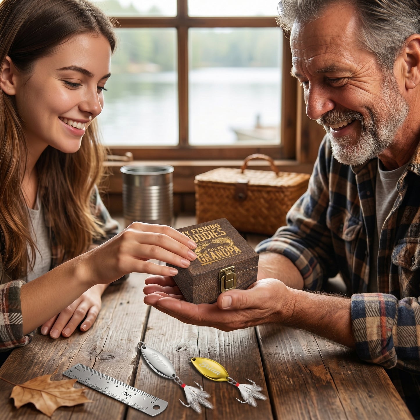 Personalized Fishing Lure & Gift Box for Grandpa – “My Fishing Buddies Call Me Grandpa” Custom Gift