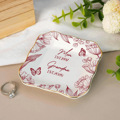 Personalized Grandma to Be Jewelry Dish - Custom First Time Grandma Trinket Tray, New Grandma Mother's Day Gift