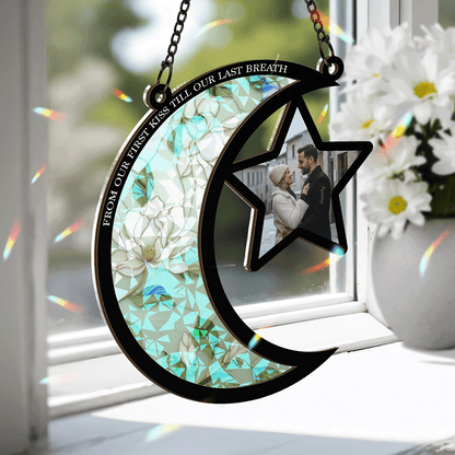 From First Kiss to Last Breath – Wedding & Anniversary Gift for Couples – Personalized 2-Layer Stained Glass Suncatcher