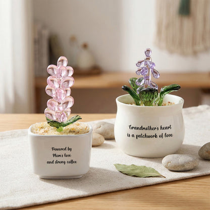 Personalized Grape Hyacinth Glass Pot – Ocean Floral Planter Gift