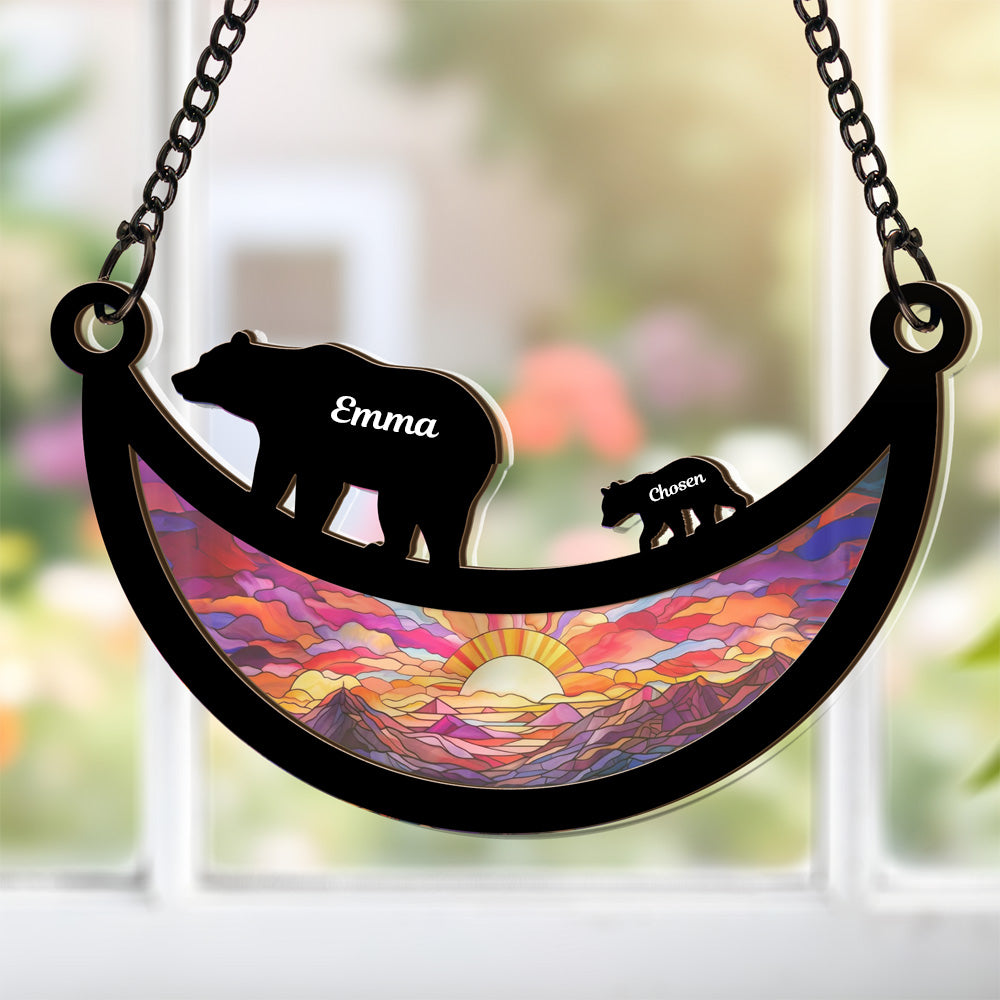 Mama Bear and Her Cubs Personalized Suncatcher Gift for Mom
