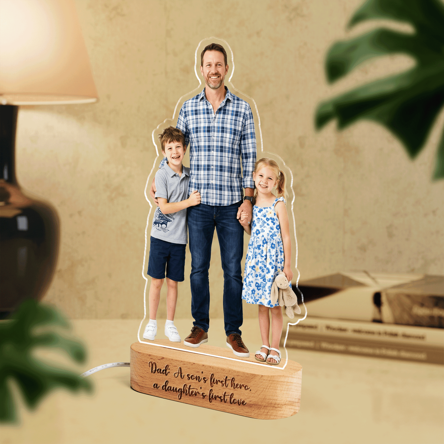 Personalized Photo Night Light for Dad – Custom Shape Father’s Day Gift, LED Picture Lamp