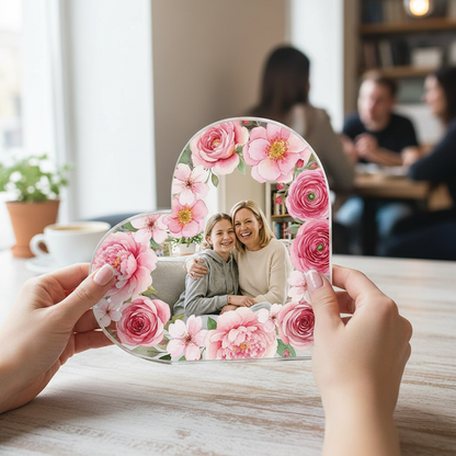 Custom Photo Heart Acrylic Keepsake – Personalized Mother’s Day Gift for Mom
