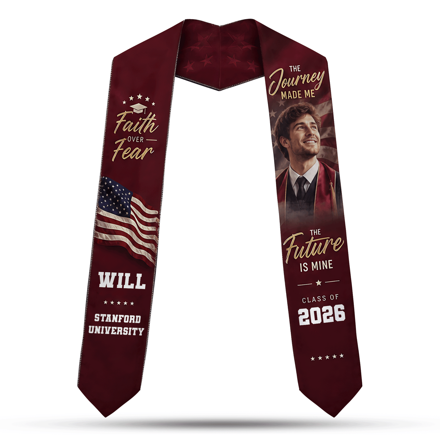 Personalized Faith Over Fear Graduation Stole – Custom Name