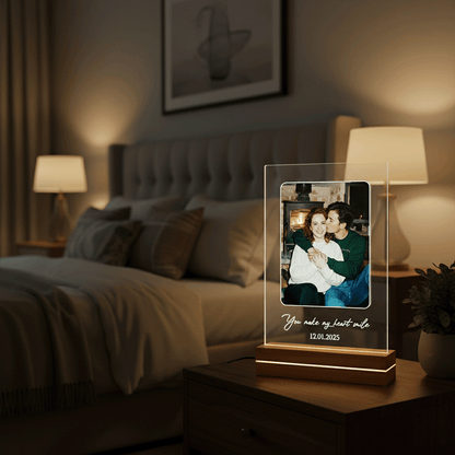 You Make My Heart Smile – Wedding & Anniversary Gift for Couples – Personalized Photo Night Light