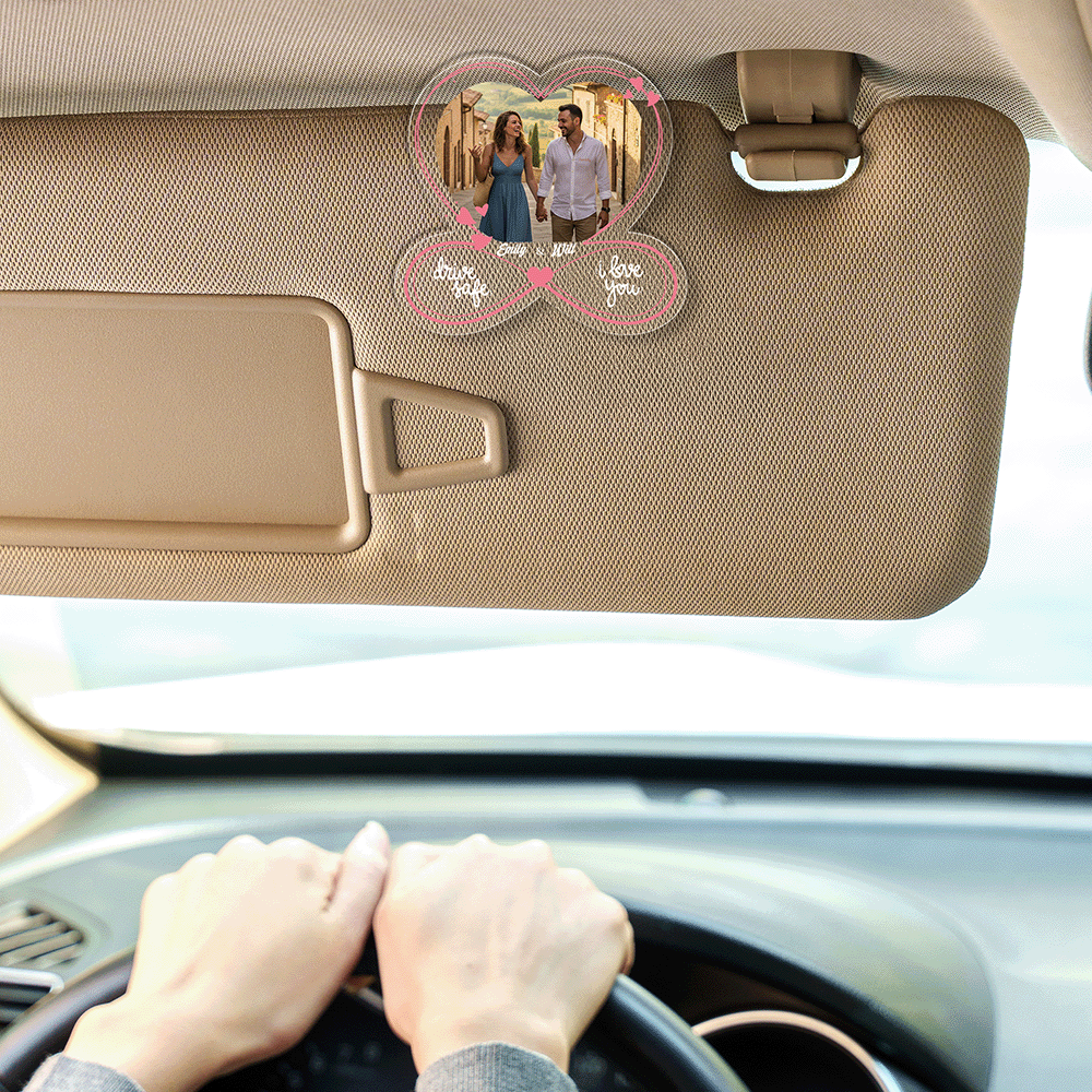 Drive Safe, My Love – Romantic Car Gift for Couples – Personalized Custom Shape Acrylic Car Clip