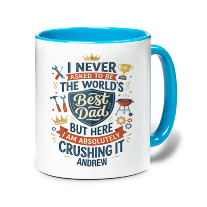 Personalized I Never Asked To Be The World’s Best Dad Accent Mug – Custom Photo Coffee Mug