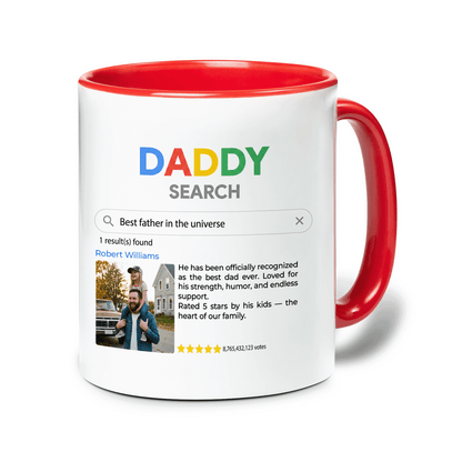 Personalized Daddy Shark Accent Mug – Custom Name Coffee Mug for Dad