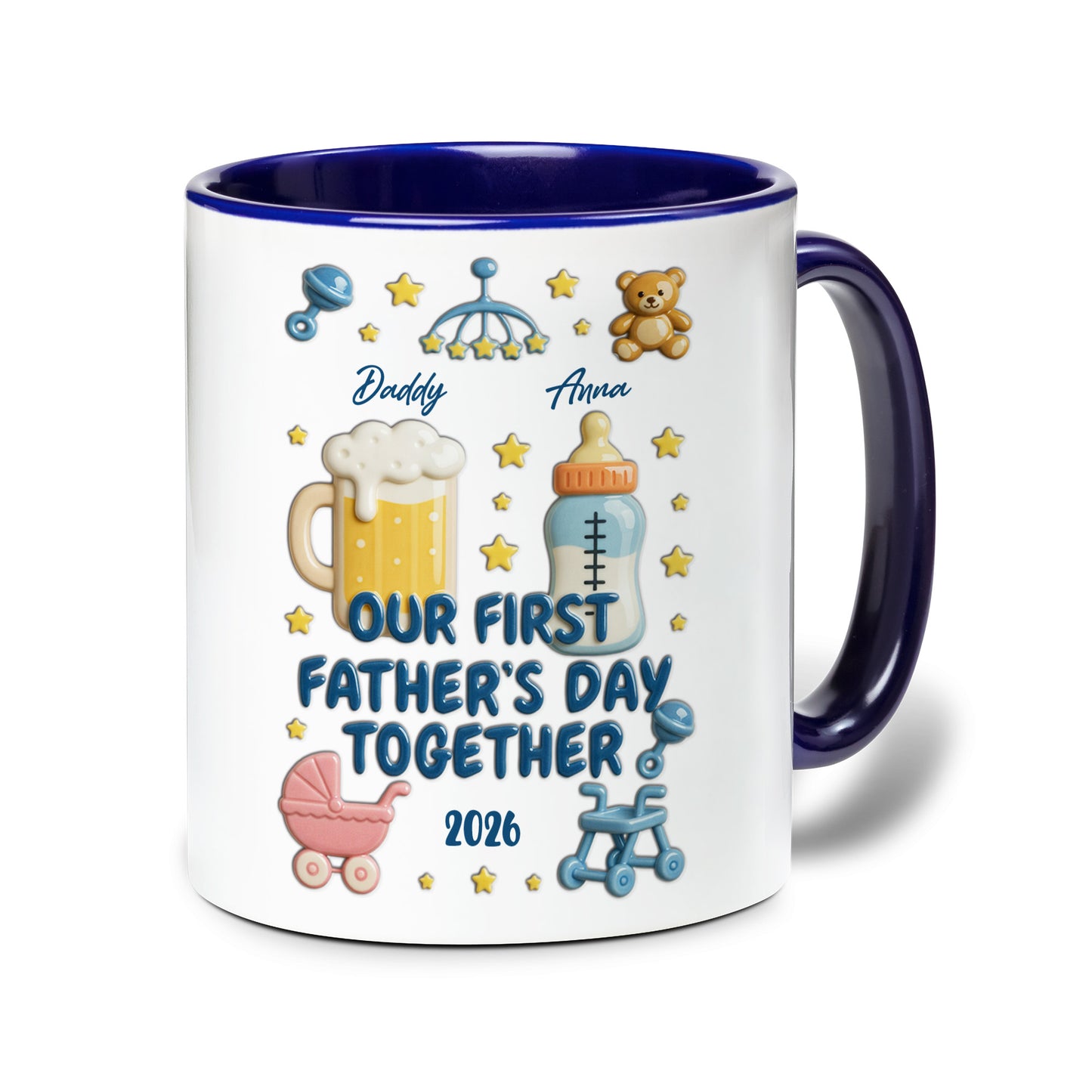 Personalized Father Accent Mug – First Father’s Day Custom Coffee Mug