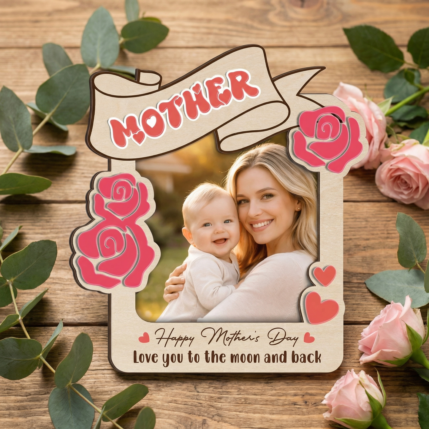 Best Mom Ever Photo Frame – Mother’s Day Gift for Mom & Nana – Personalized Car Visor or Fridge Magnet Frame