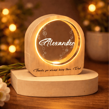 Personalized Round Night Light – “To The World’s Greatest Dad” Custom Gift