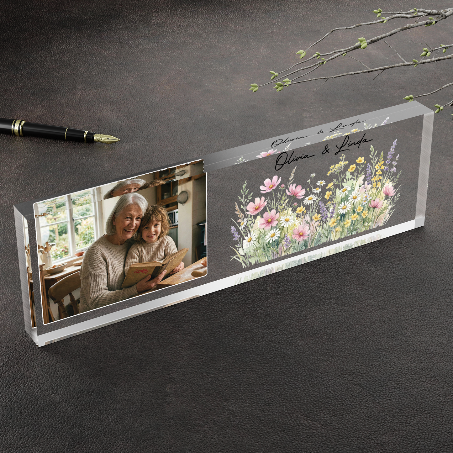 Wild Flowers Personalized Photo Acrylic Plaque Gift
