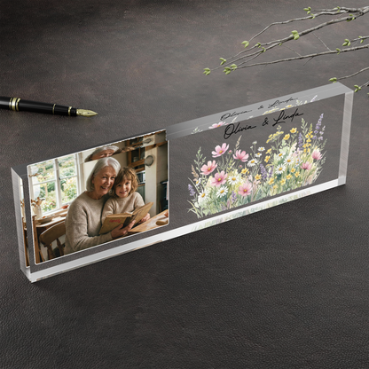 Wild Flowers Personalized Photo Acrylic Plaque Gift
