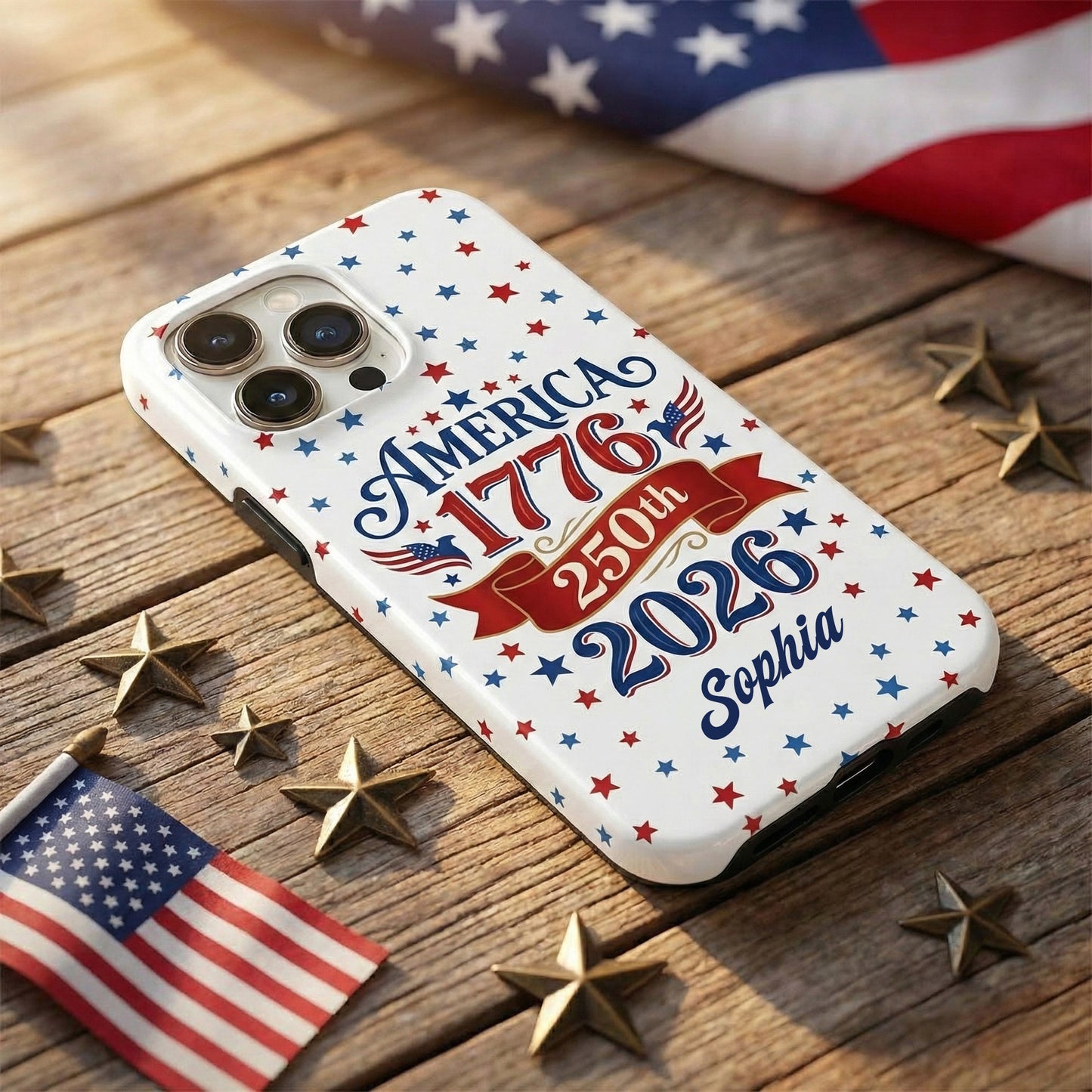 Personalized Name America 1776 - 2026 Anniversary Phone Case