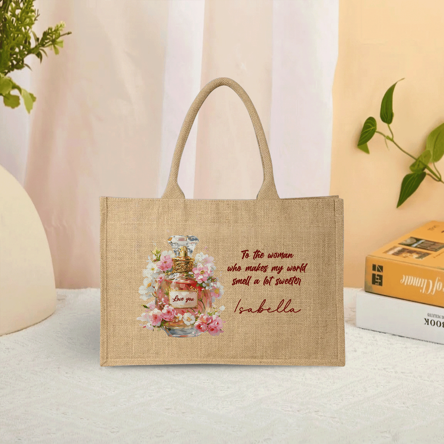 Minimalist Linen Tote Bag – Elegant Handbag for Women, Everyday Use