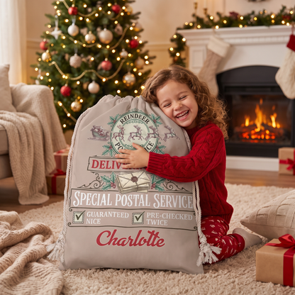 Personalized Delivering Joy Christmas Sack with Custom Name