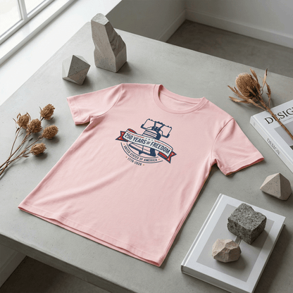 USA 1776-2026 Liberty Bell Patriotic Embroidered T-Shirt 250th Anniversary Shirt