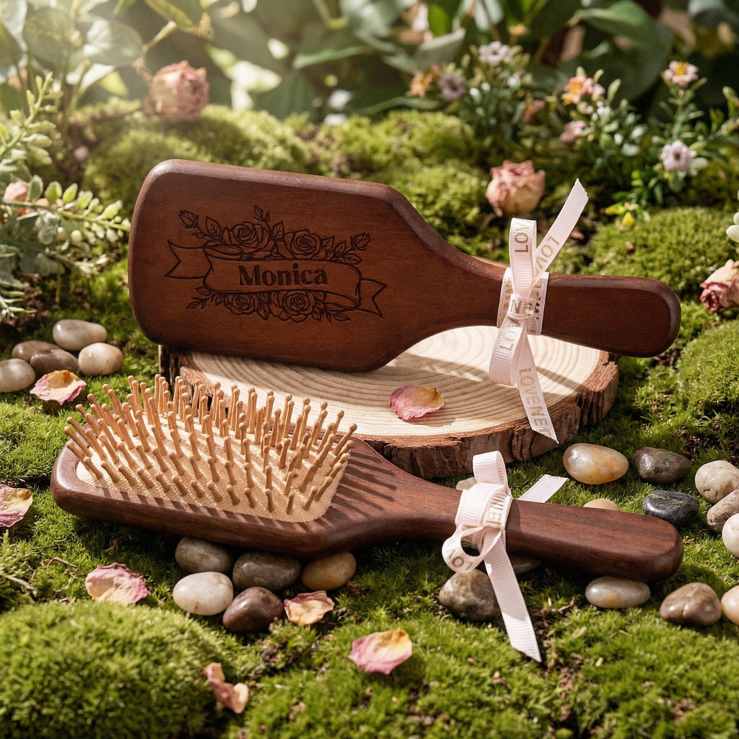 Custom Bamboo Hairbrush – Personalized Mother’s Day Gift for Mom