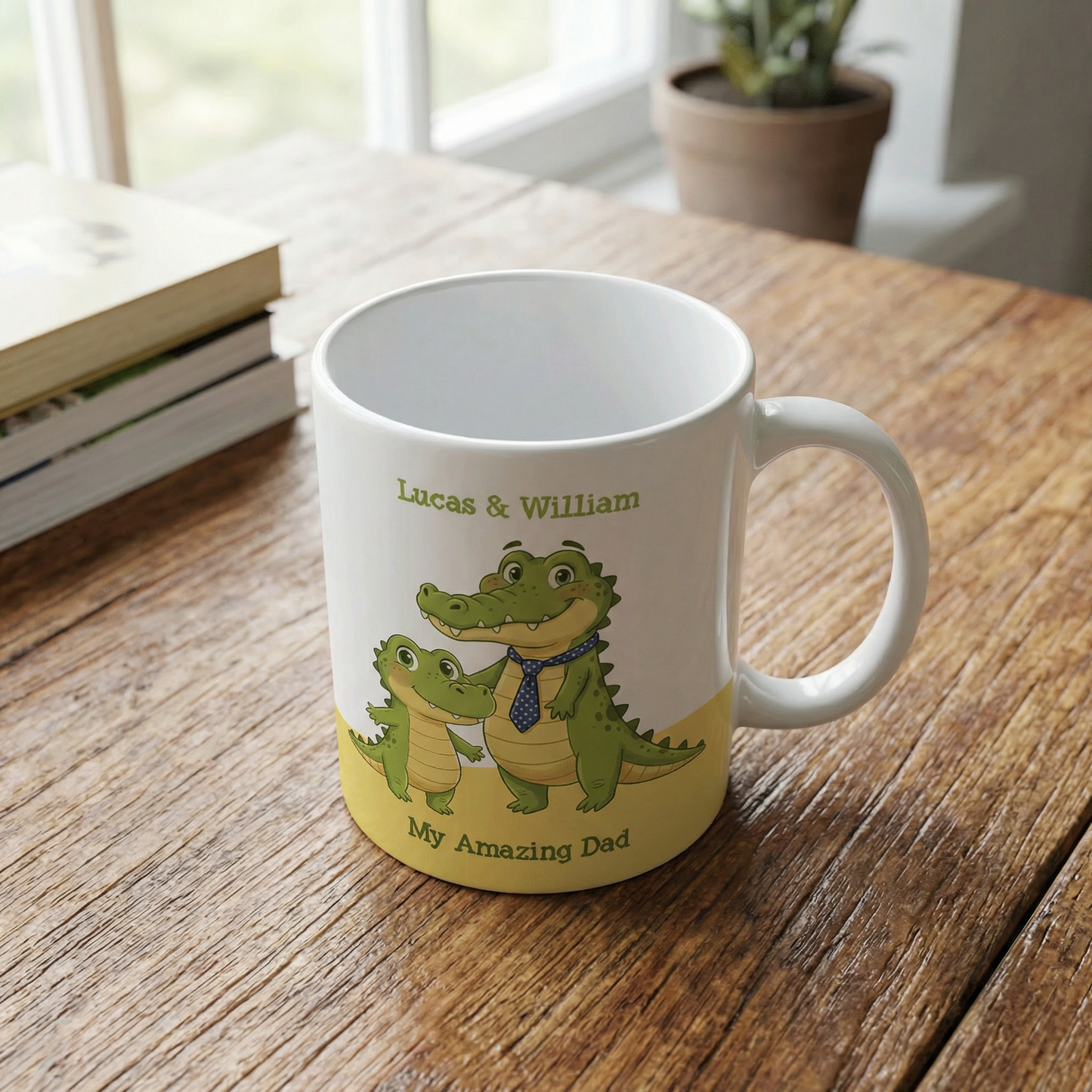 My Amazing Dad Crocodile Custom Name Ceramic Mug Personalized Coffee Cup Gift for Dad