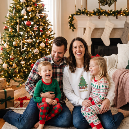 Personalized Embroidered Christmas Tree Sweatshirt with Custom Name