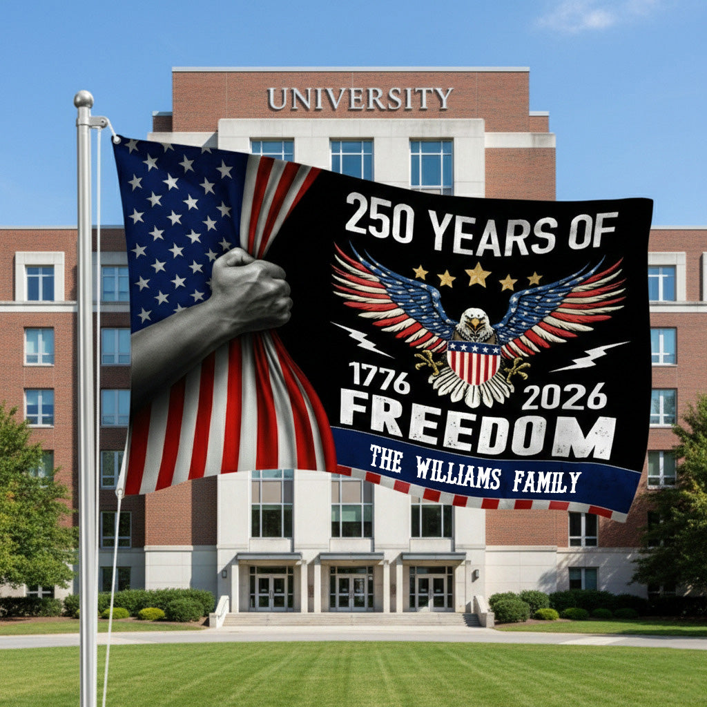 Custom Family Name Celebrate 250th Anniversary of America House Flag