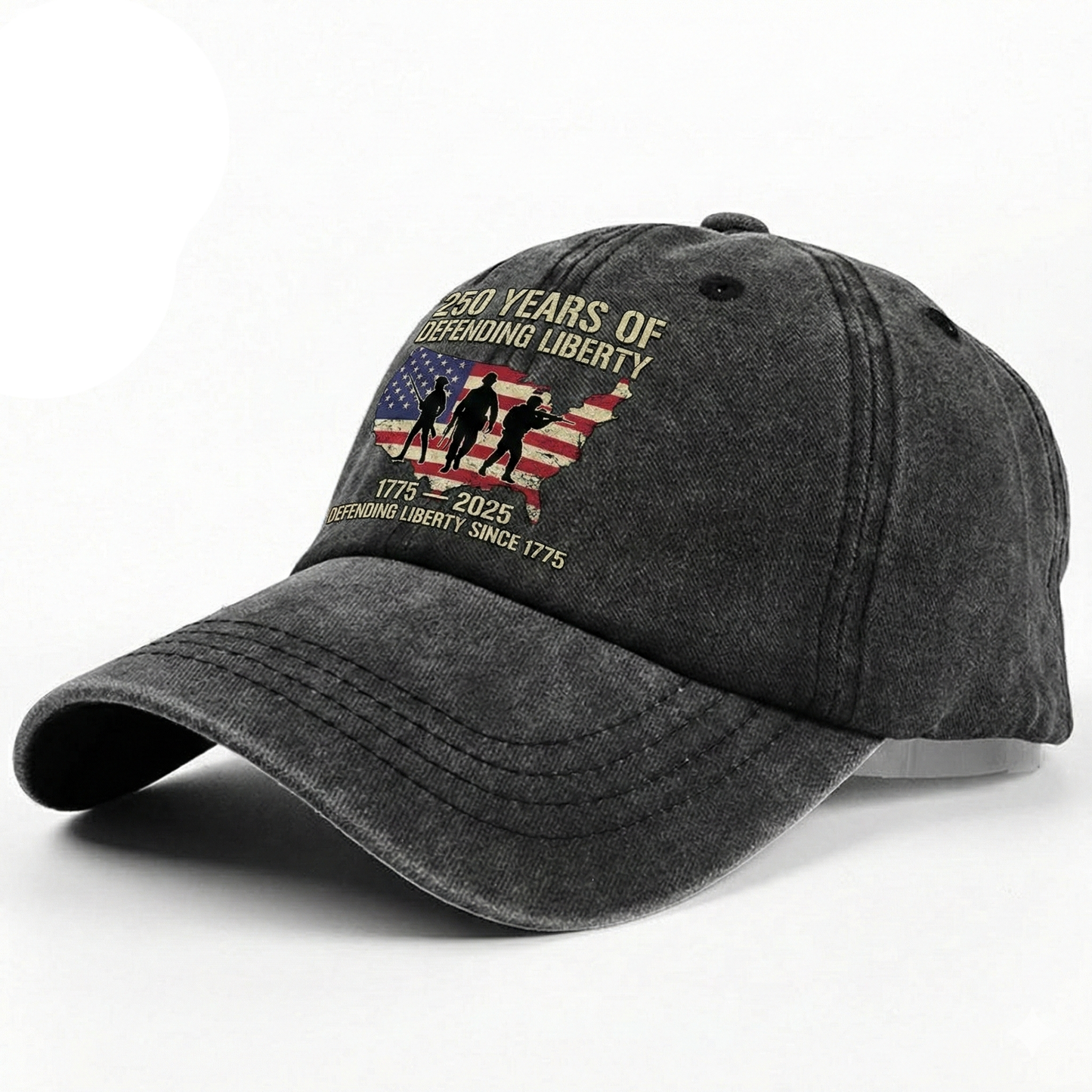 250 Years Of Defending Liberty Washed Denim Baseball Cap