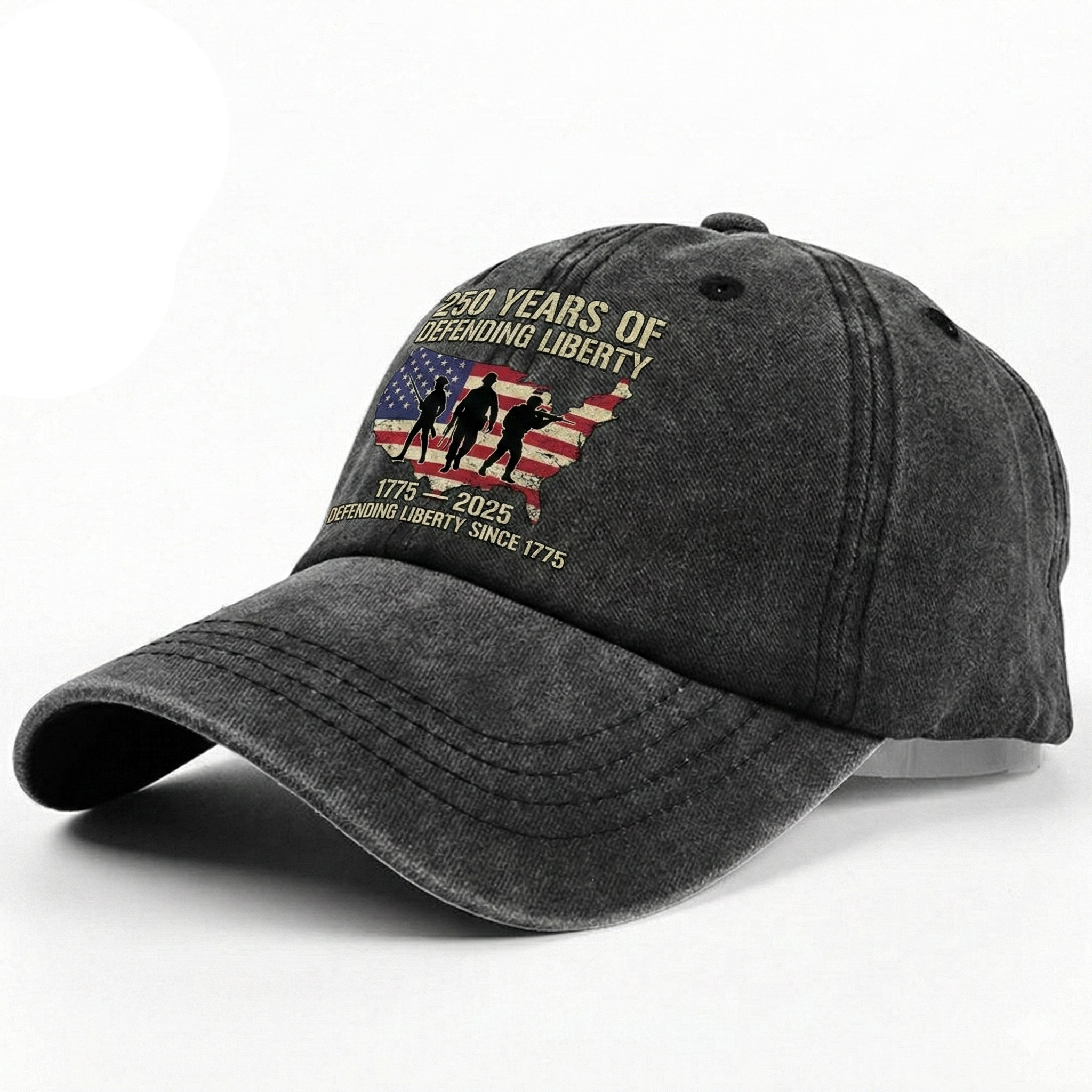 250 Years Of Defending Liberty Washed Denim Baseball Cap