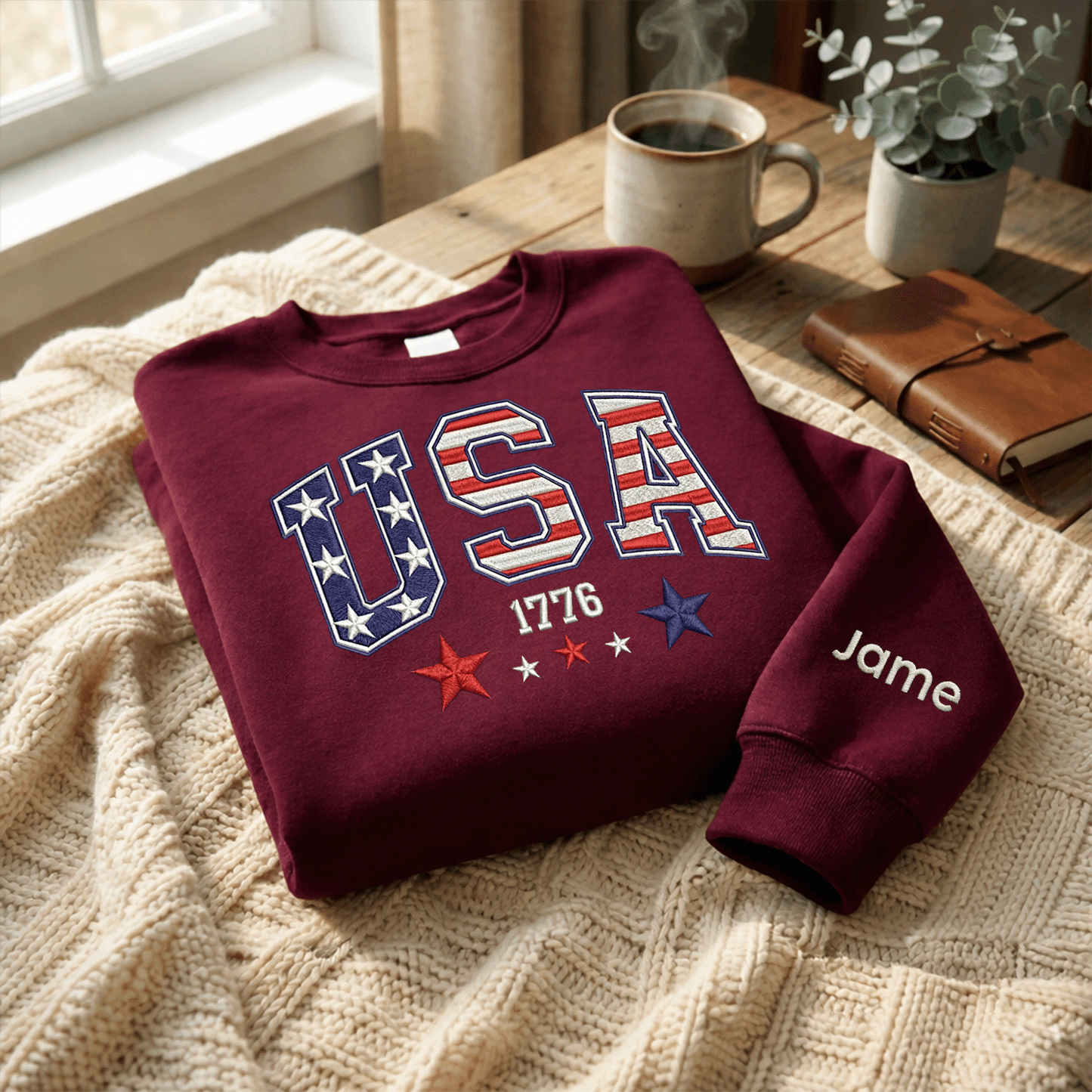 America 250th Anniversary 1776-2026 Embroidered Sweatshirt