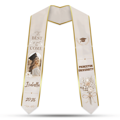 Personalized The Best Is Yet to Come Graduation Stole – Custom Photo and Name