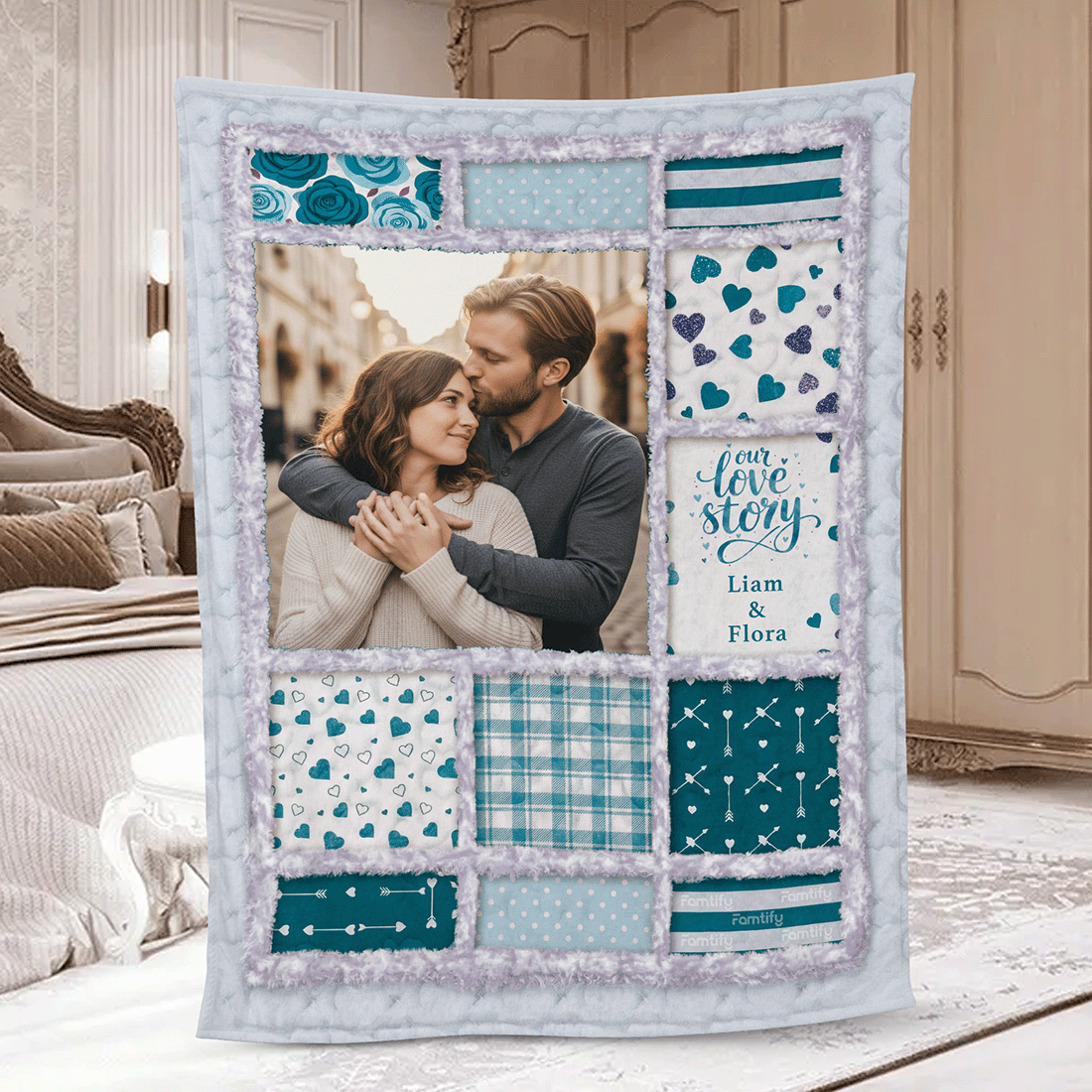 Our Love Story in Every Moment – Romantic Memory Gift for Couples – Personalized Photo Blanket