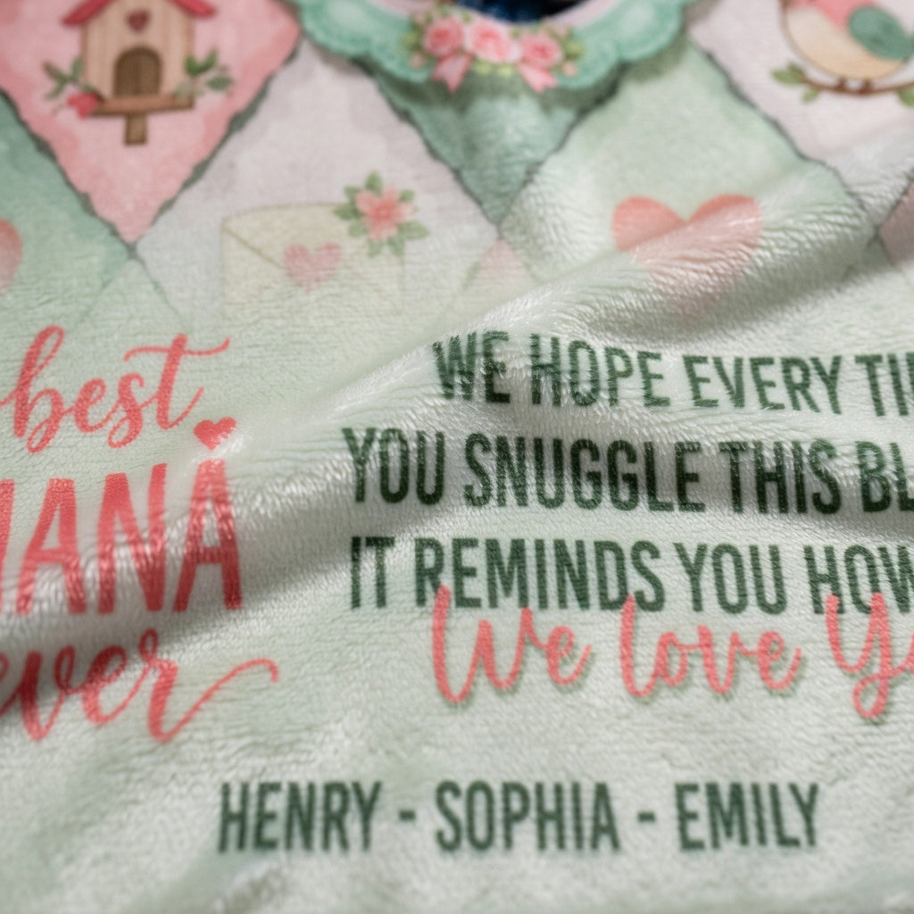 Personalized Mom Photo Blanket – Custom Family Picture Blanket Gift for Mother