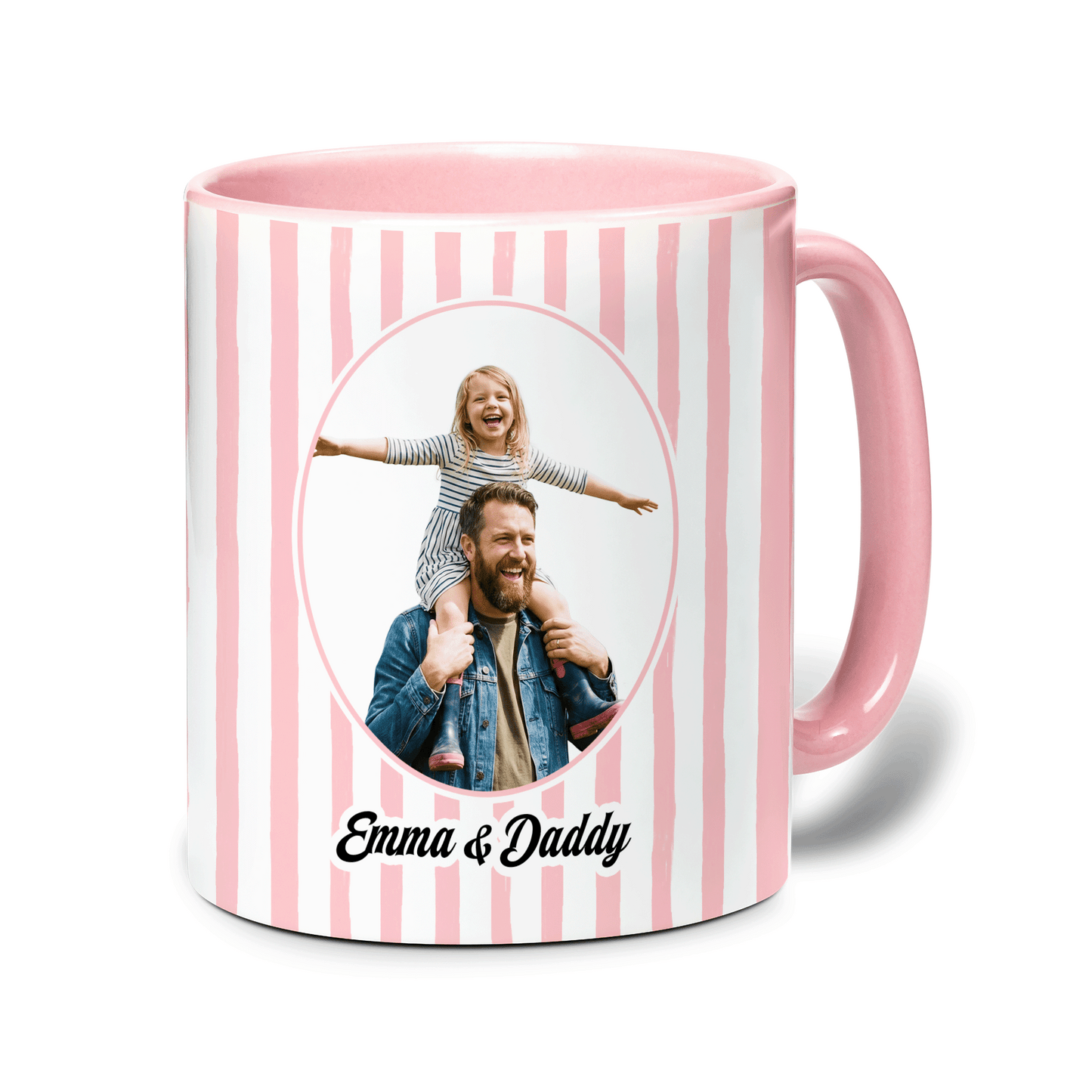 Personalized Photo Accent Mug – Custom Picture Coffee Mug with Colored Handle & Interior