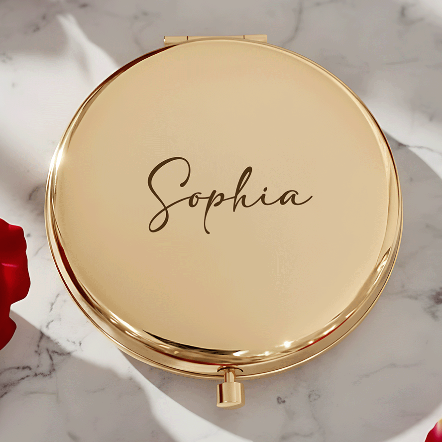 Personalized Name Engraved Compact Mirror – Valentine’s Day, Mother’s Day | Gift for Girlfriend & Mom