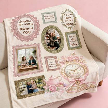 This Cozy Blanket Reminds You How Much We Love You – Personalized Mom Photo Blanket Gift