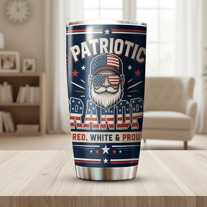 Patriotic Grandpa 20oz Tumbler – Stainless Steel Travel Mug Gift for Grandpa