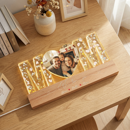 We Love You, Mom – Mother’s Day & Family Keepsake Gift for Mom – Personalized LED Night Light