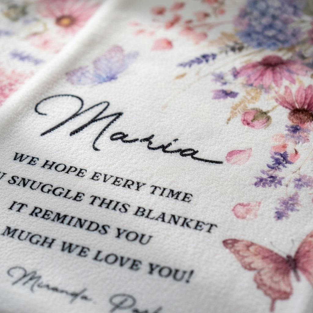 "From Our Heart To Yours" Personalized Blanket Gift for Mom and Grandma