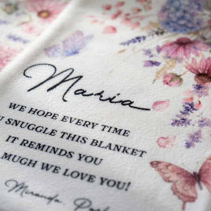 "From Our Heart To Yours" Personalized Blanket Gift for Mom and Grandma