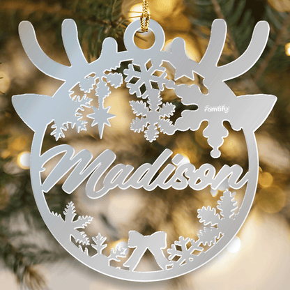 Custom Mirrored Acrylic Christmas Ornament - Personalized Name Gift