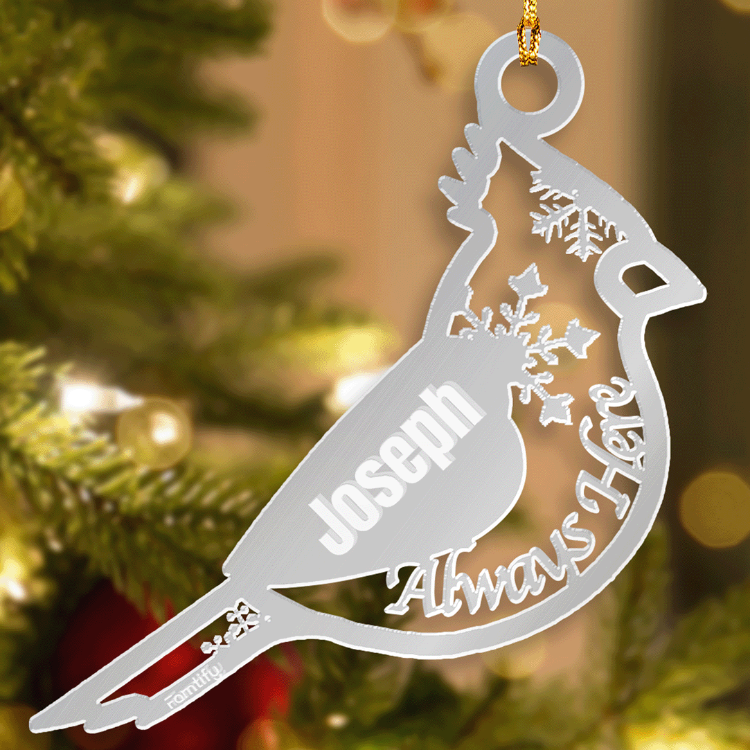 Personalized Christmas Memorial Mirrored Acrylic Ornament -  Loss Of Loved One Gift