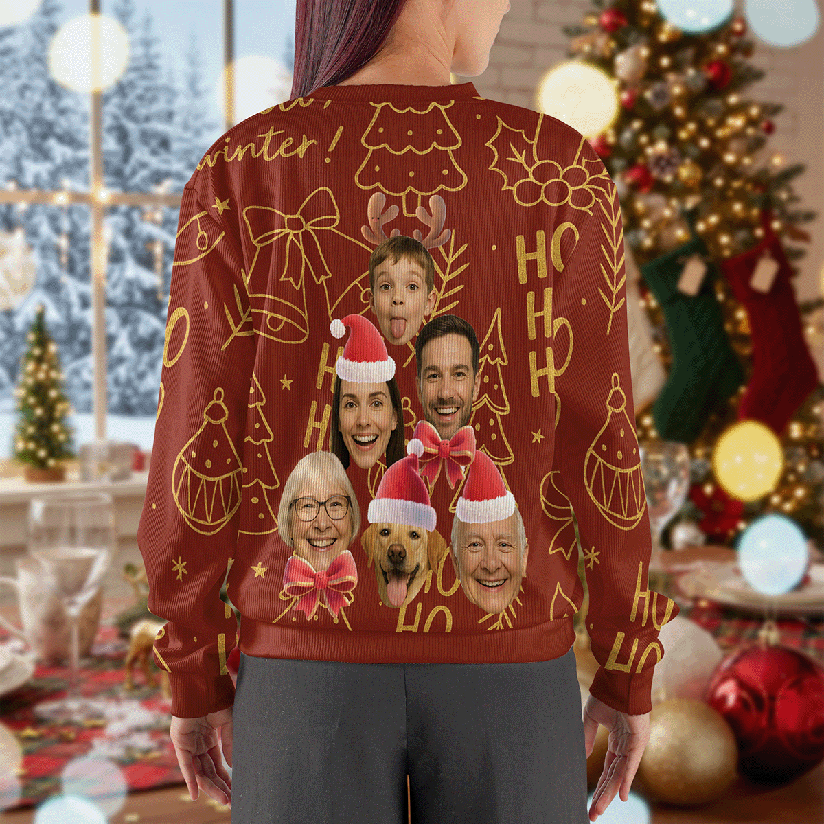 Personalized Your Family Face Ugly Christmas Sweater