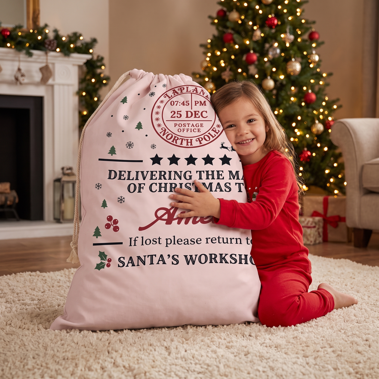 Personalized Delivering the Magic of Christmas To Christmas Sack with Custom Name