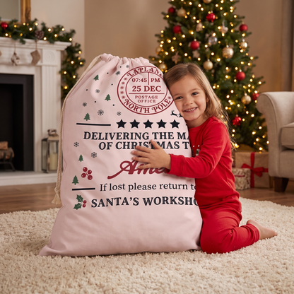 Personalized Delivering the Magic of Christmas To Christmas Sack with Custom Name