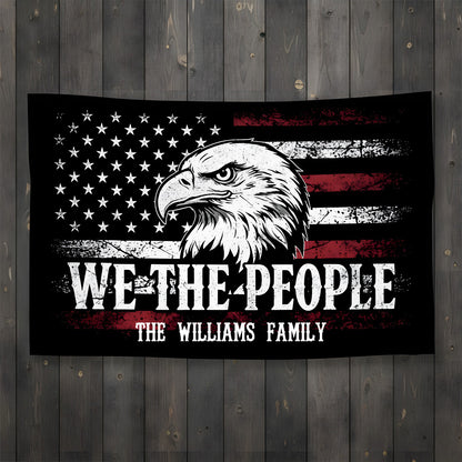 We The People Black And Red USA American Double-Sided Flag