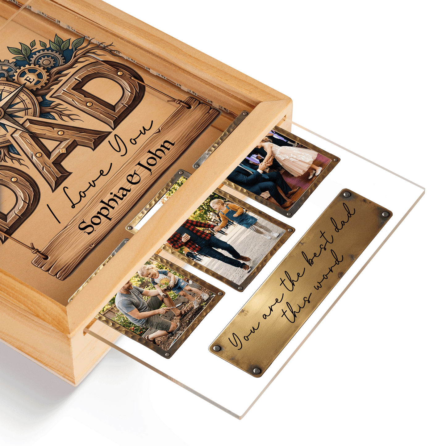 Personalized Dad Photo Frame Light Box – Custom Photo Father’s Day Gift, Dad I Love You LED Lamp