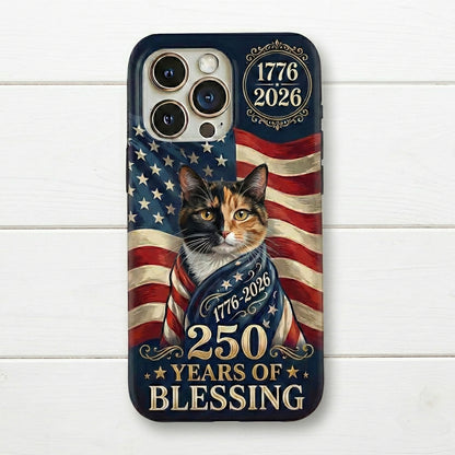Custom Photo My Dog, Cat 250 Years 1776 2026 Patriotic American Phone Case