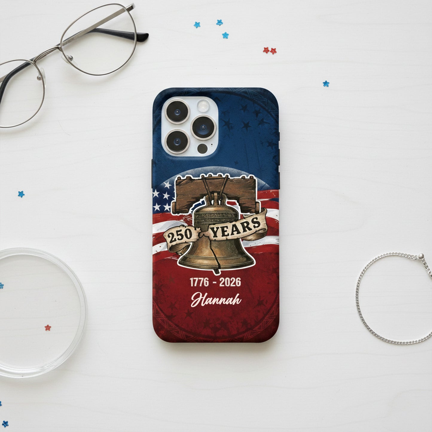 Custom Name 250 Years USA 250th Birthday 1776-2026 Eagle Phone Case