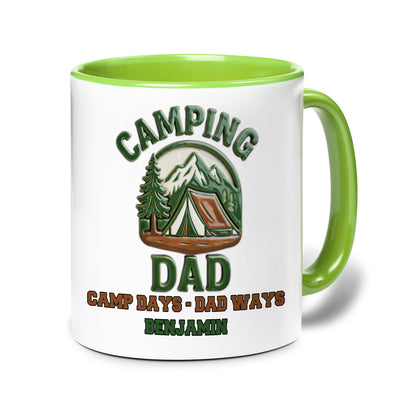 Personalized Camping Mug for Dad – Custom Name Coffee Mug Gift for Father