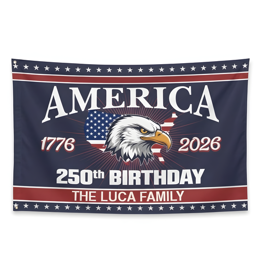 America 250 Birthday 1776-2026 Double-Sided Flag