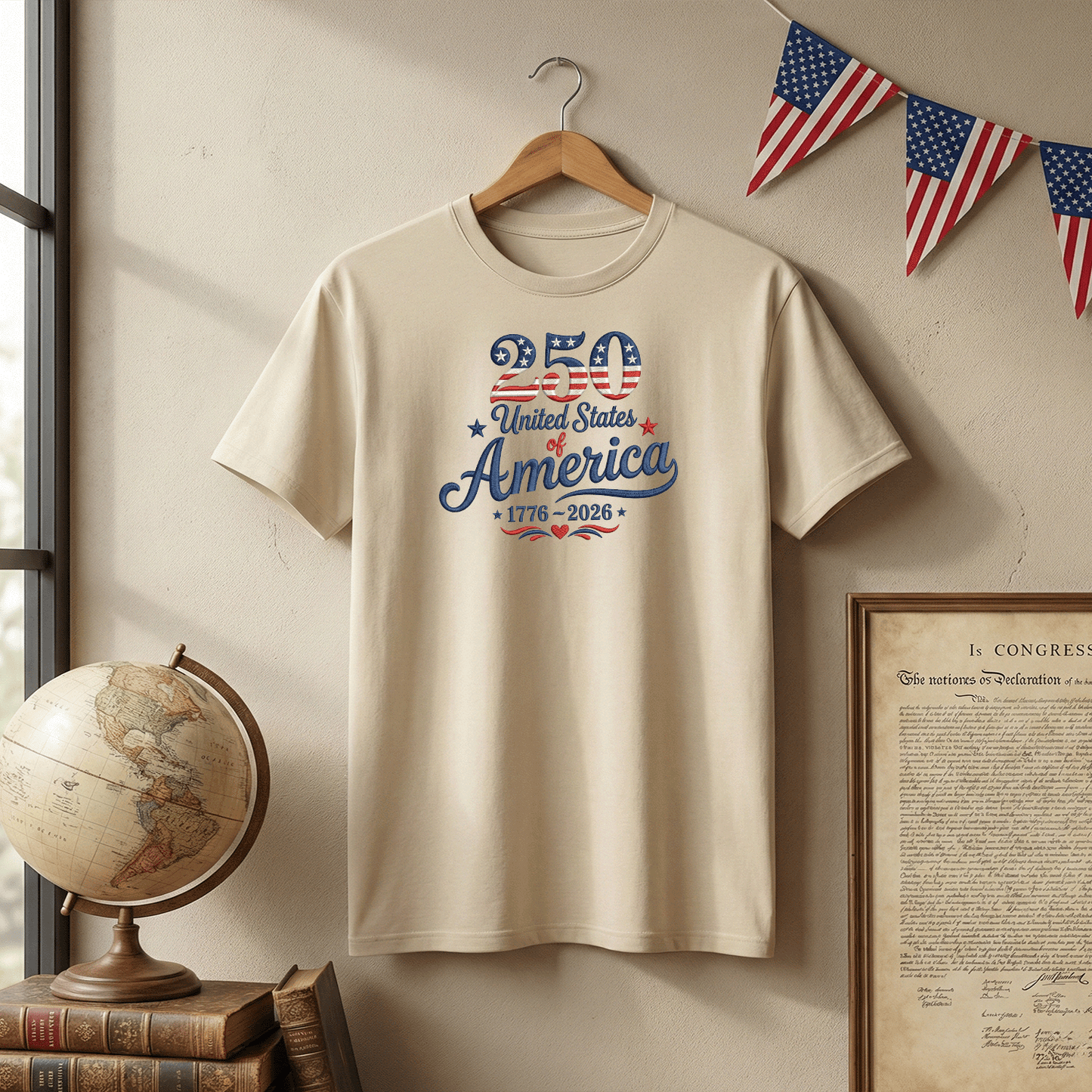 America 250 Years of Freedom - 1776-2026 Patriotic Eagle T-Shirt Design